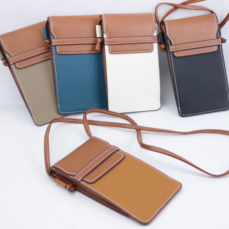 First-Layer Cowhide Shoulder Crossbody Mobile Phone Bag Fashionable And Simple Genuine Leather Multifunctional Mobile Phone Wallet - Image 3